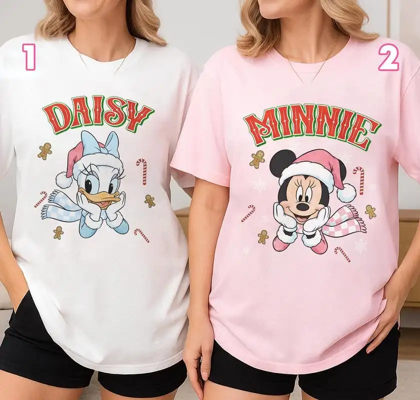 Disneyland Minnie And Daisy Christmas Shirt Disneyland Girls Trip Xmas Tee Disneyland Xmas Besties Trip Shirt Disneyland Christmas Party Tee
