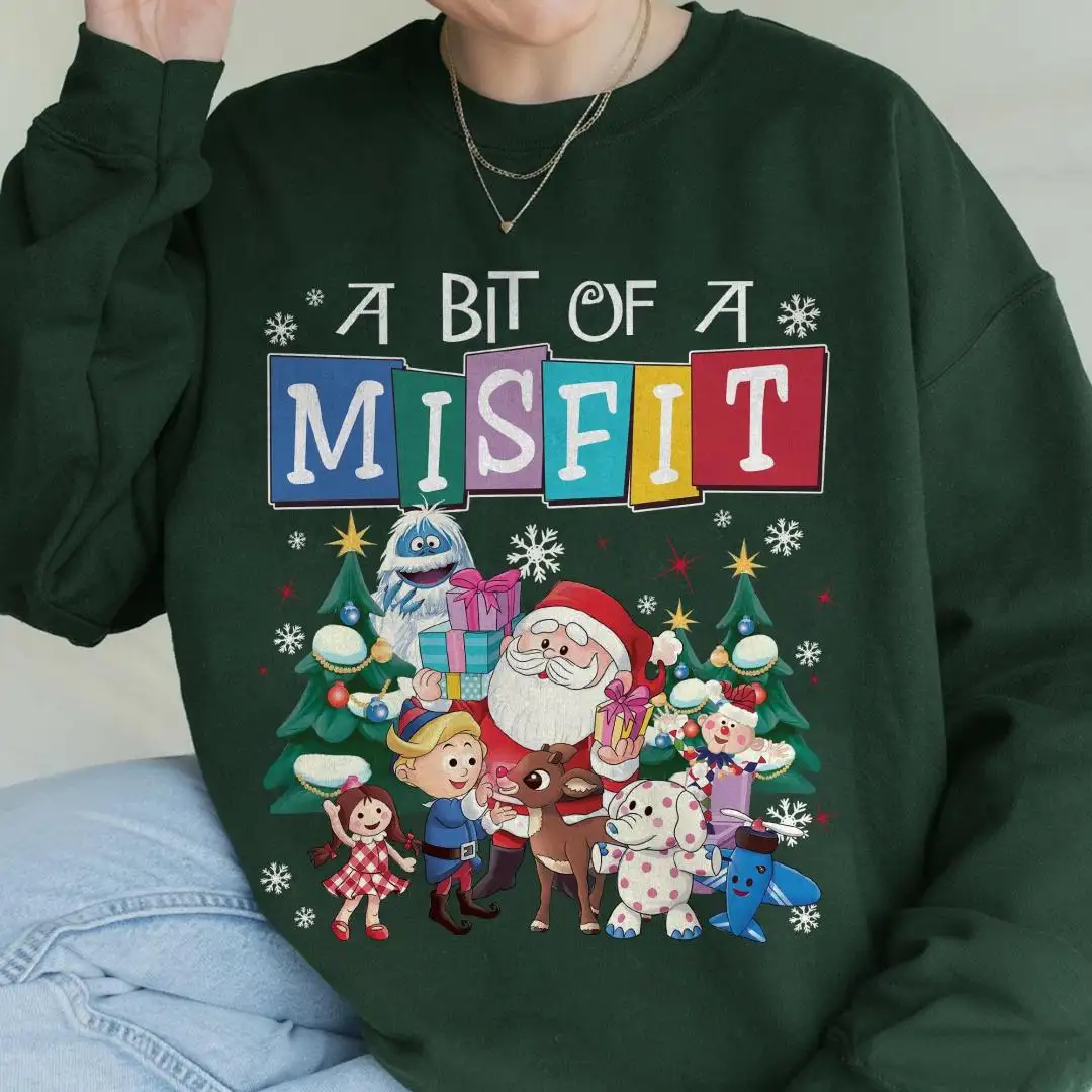 Rudolphs The Red Nosed Reindeer Shirt, Misfit Toys Christmas Shirt, Xmas Gift, Family Christmas Matching Tee, A Bit Of A Misfit Shirt