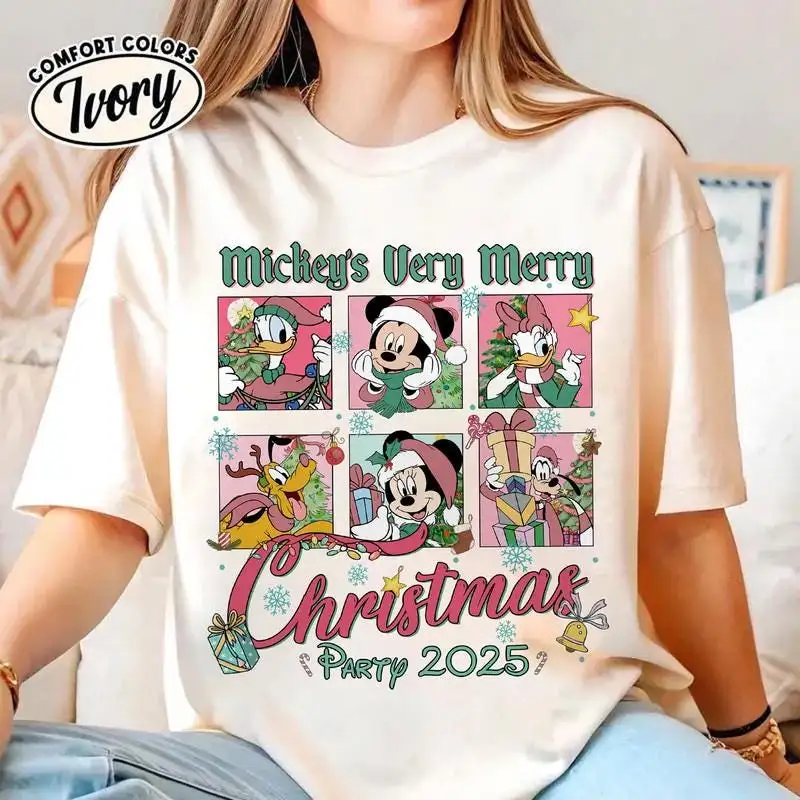Mickey's Very Merry Christmas Party 2025 Shirt Disneyland Mickey And Friends Group Christmas Tee Family Matching Xmas Tee DisneyTrip 2026 01