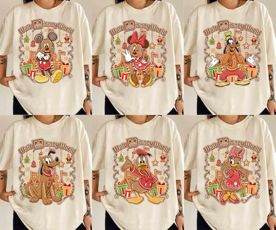 Disneyland Trip 2025 Christmas Gingerbread Shirt Mickey And Friends Gingerbread Shirt Disneyworld 2025 Tee Family Matching Christmas Shirt