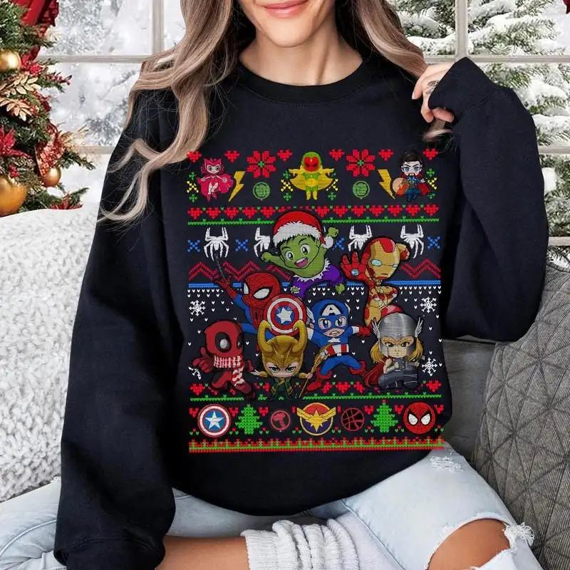 Comfort Colors Mcu Avengers Christmas Shirt Superhero Christmas Shirt Avengers Team Xmas Shirt Disneyland Family Matching Xmas Shirt 09