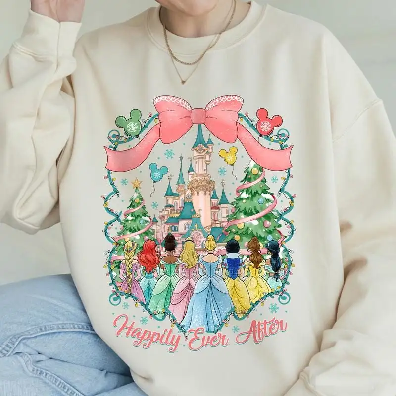 Disneyland Princess Happily Ever After Shirt Comfort Colors Princess Christmas Shirt Disneyland Girls Trip Tee Disneyland Christmas 2025 01