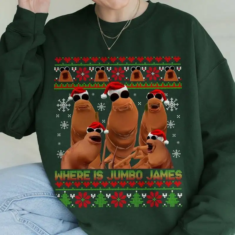Where Is Jumbo James Ugly Christmas Shirt, Im Looking For Jimbo James Meme Shirt, Marcus The Worm Christmas Shirt, Xmas Holiday Gift 05
