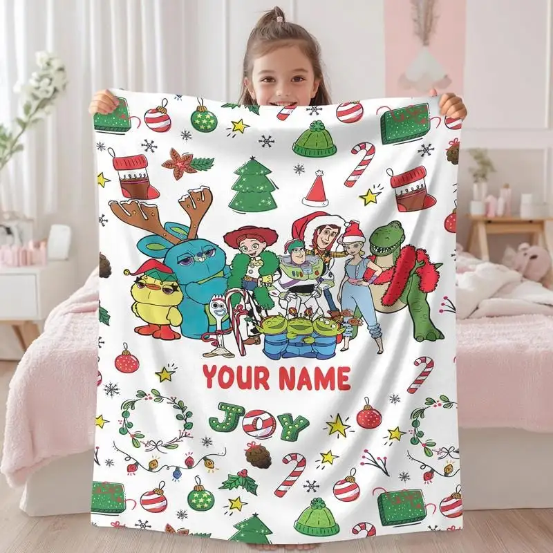 Personalized Disneyland Christmas Blanket Custom Toy Story Christmas Blanket Mickey Very Merry Christmas Blanket Disneyland Xmas Blanket 00