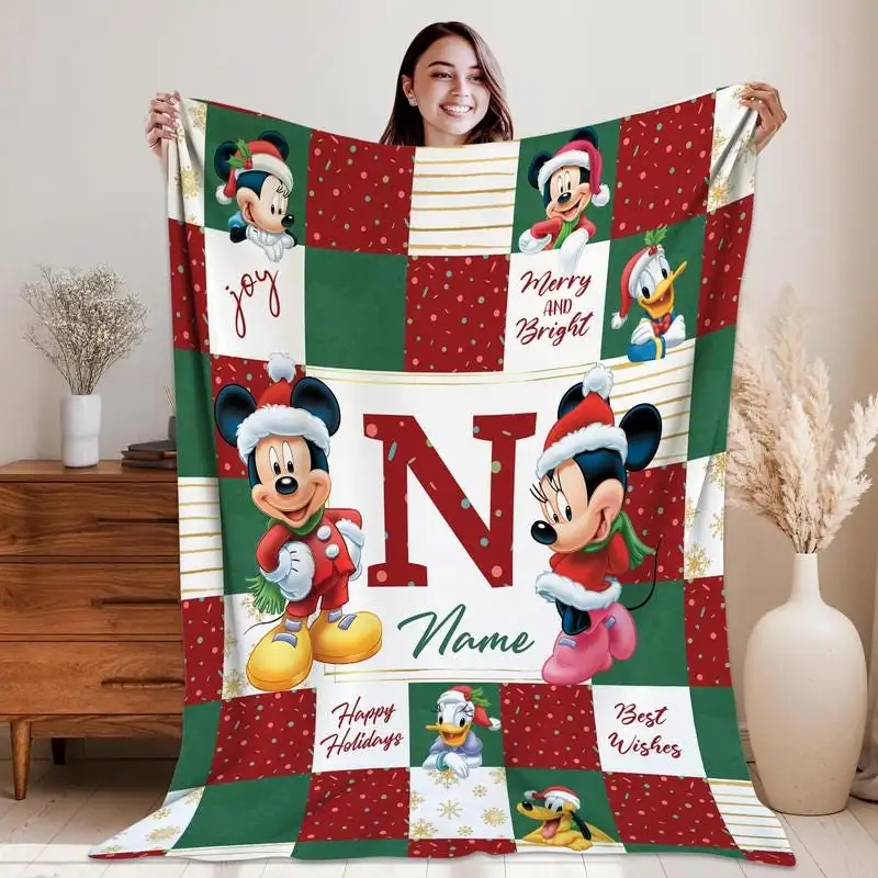 Personalized Disneyland Christmas Blanket Custom Mickey and Friends Christmas Blanket Mickey Very Merry Christmas Blanket Xmas Blanket 39