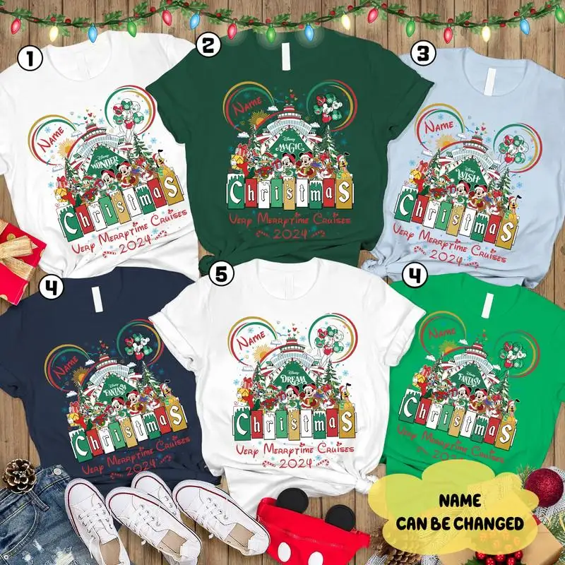 Personalized Disneyland Christmas Very Merrytime Cruises 2025 Shirt Disneytrip Family Christmas Cruise TShirt Matching Vacation 2026 Tee 07