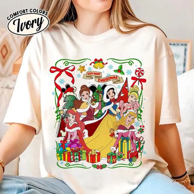 Disneyland Princess Very Merry Christmas Shirt Disneyland Girl Trip Christmas Shirt Mickey Very Merry Christmas Party Tee Xmas Family Tee 13