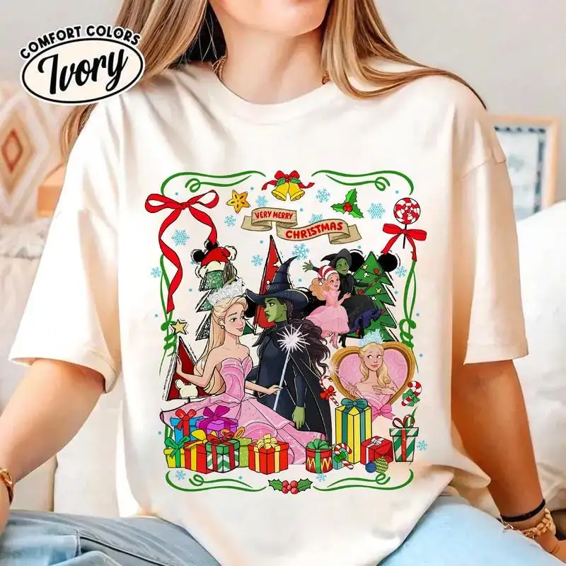 Disneyland Wicked Very Merry Christmas Shirt Christmas Light Shirt Wicked Glinda Elphaba Christmas Tee Group Matching Christmas Shirt 12