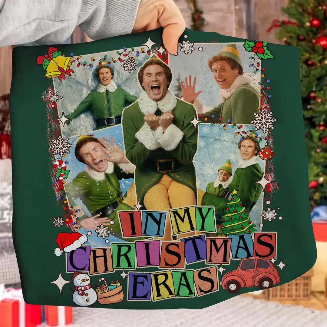 Elf movie In My Christmas Eras Shirt Christmas Vacation Shirt Very Merry Christmas Shirt Family Christmas Matching Tee Christmas Gift