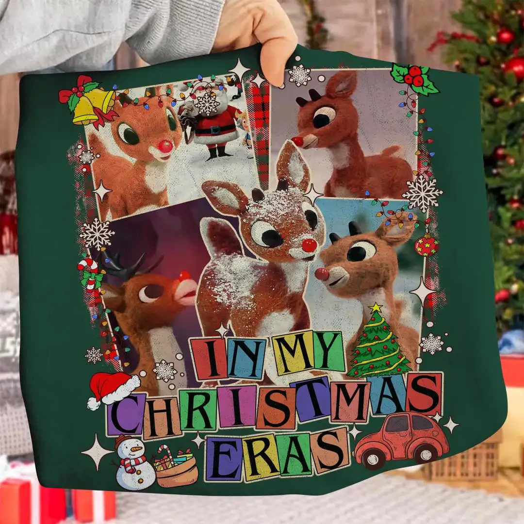 Rudolph the Red-Nosed Reindeer Shirt In My Christmas Eras Shirt Merry Christmas Party Shirt Family Christmas Matching Tee Xmas Gift Tee