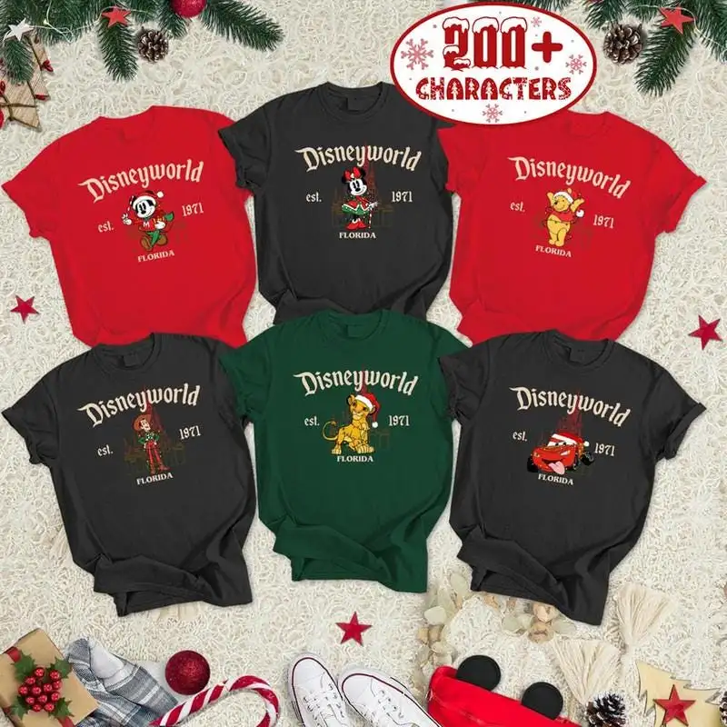 Disneyland All Characters Christmas Shirt Personalized Family Christmas Shirt 2025 Christmas Disneyland Matching Family Christmas Tee 02
