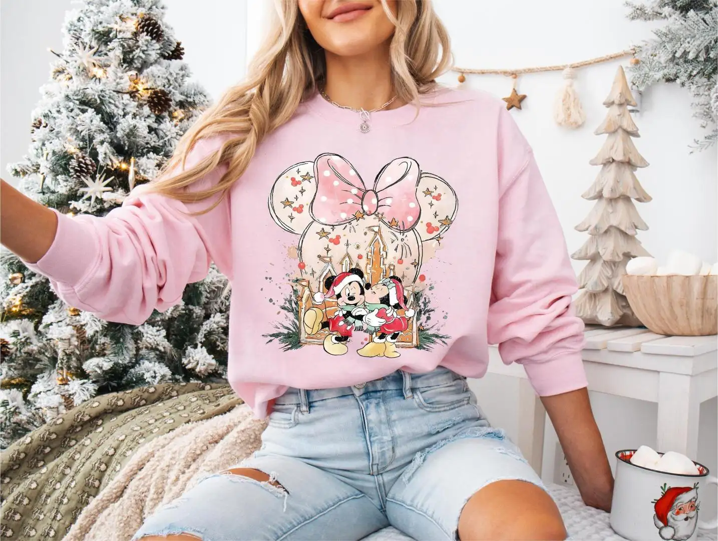 Mickey Mini Mouse Christmas Shirt, Disney Xmas Party Sweater, Mickey Minnie Xmas Matching Tee, Xmas Couple Tee, Christmas Family Shirt