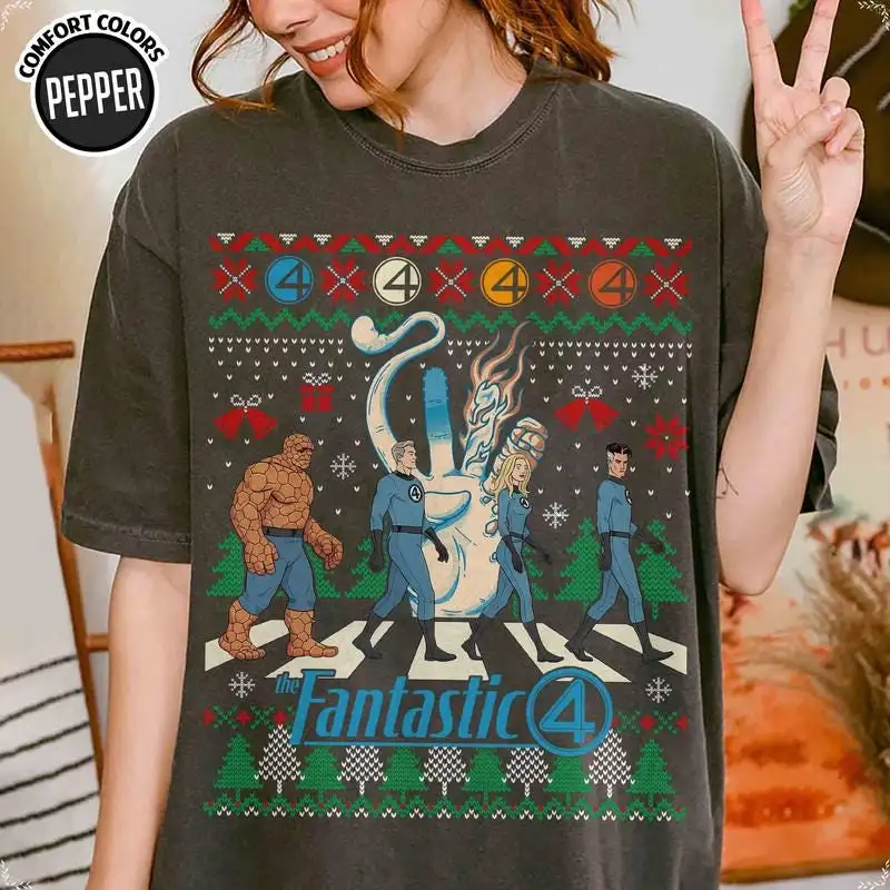 Fantastic Four Ugly Christmas Sweater Fantastic Four First Step Sweatshirt Mr. Fantastic Mcu Tee Reed Richards Shirt Mcu Christmas Gift 04