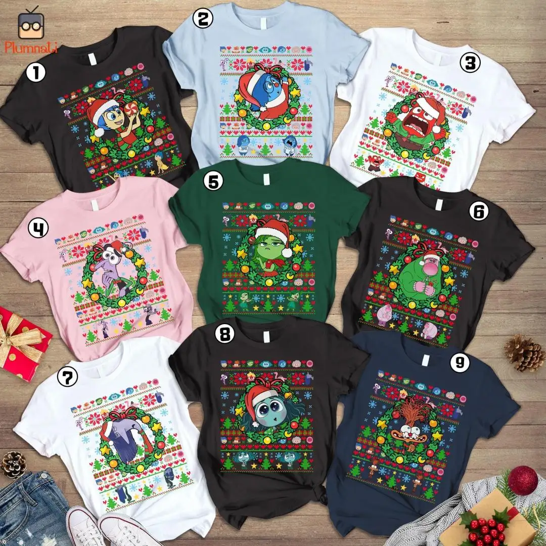 Inside Out Ugly Christmas Sweater, Inside Out Christmas Shirt, Disneyland Family Matching Shirt, Anxiety Sadness Disgust Ennui Anger Joy Shirt