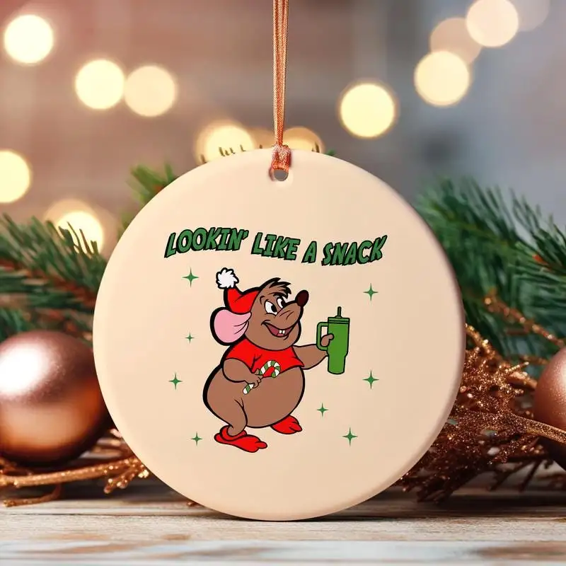 Lookin’ Like A Snack Gus Gus Christmas Ornament, Christmas Gift 03, Disneyland Christmas Ornament, Cinderella Gus Gus Xmas Ornament