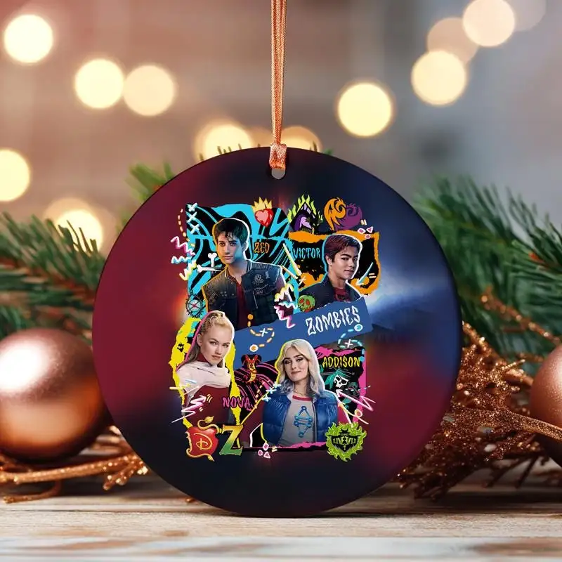 DisneyChannel Zombies 4 Ornament, Gift For Her 13, Addison Zombies 4 Dawn Of The Vampires Ornament, Zed Addison Eliza Willa Ornament