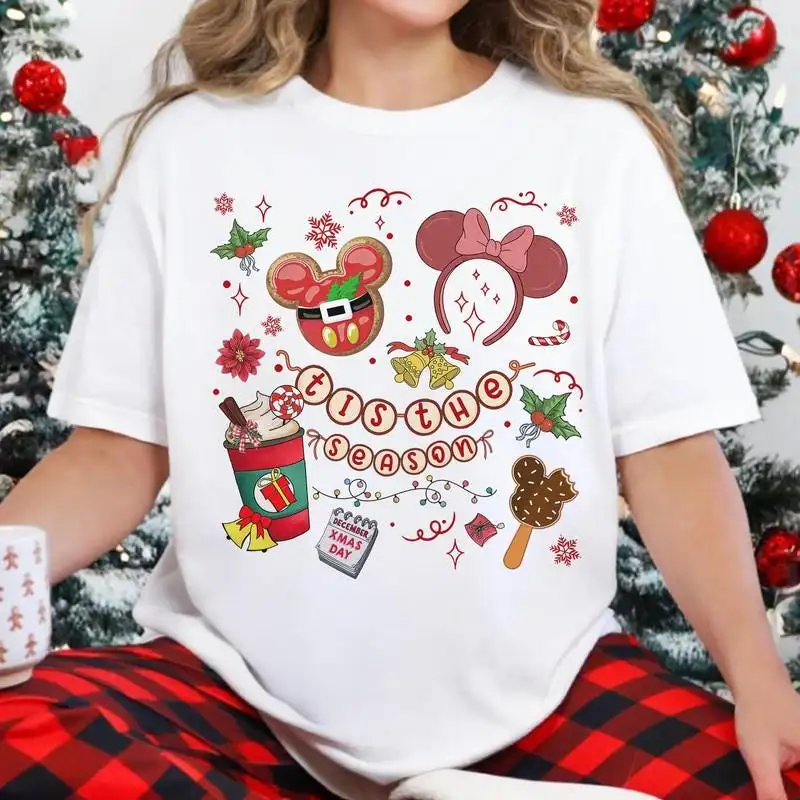 Disneyland Christmas Shirt Coquette Bow Tis The Season Christmas Shirt Christmas Season Shirt Christmas Party Tee Xmas Family Shirt 00
