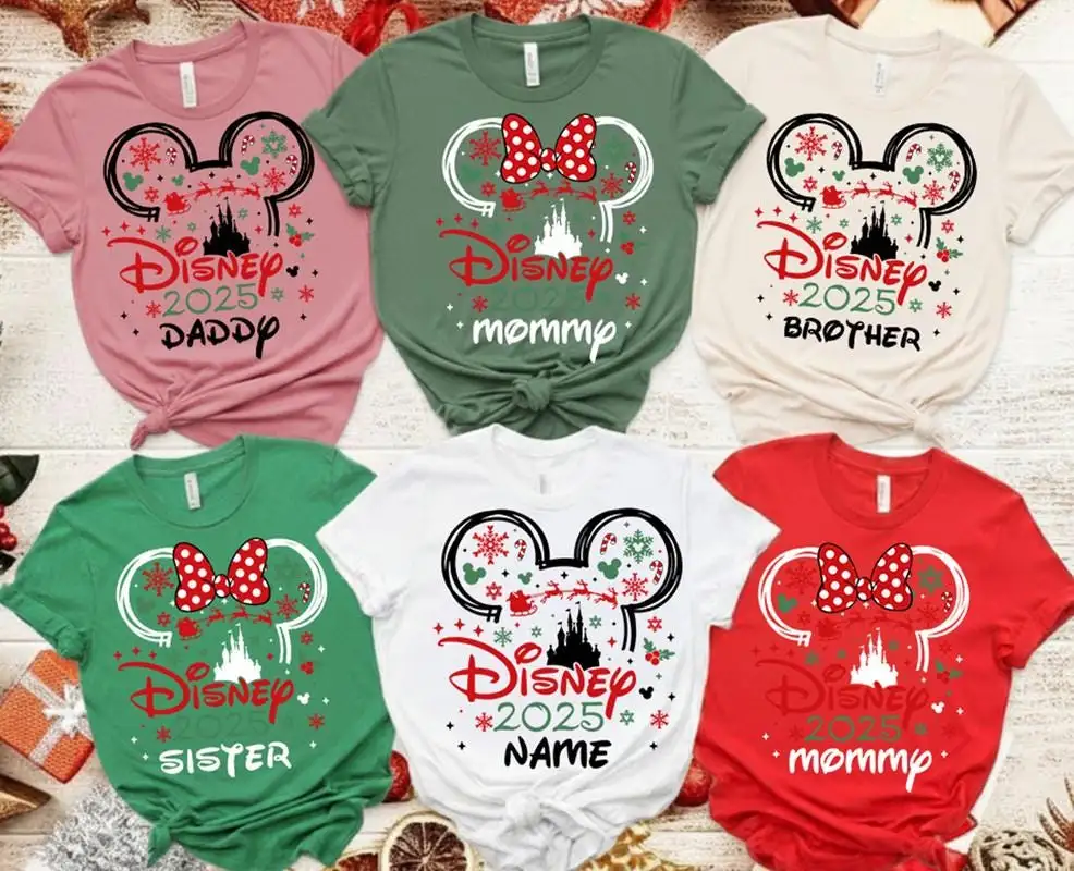 Personalized Disneyland 2025 Christmas Shirt DisneyTrip Matching Christmas Shirts Disneyland Vacation Group Christmas Shirt Xmas Family Tee