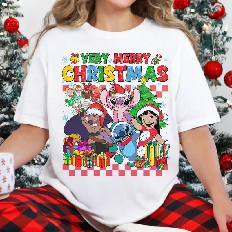Very Merry Christmas Lilo and Stitch Christmas Shirt Disneyland Lilo And Stitch Christmas Tee Xmas Family Shirt Disneyland Christmas Tee 03