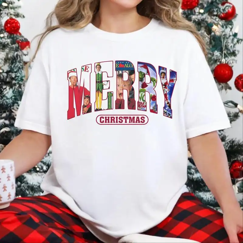 Comfort Colors Merry Christmas Shirt Christmas Movie Characters Shirt Merry Christmas 90s Movies Tee Christmas Holiday Gift Xmas Vibes 05