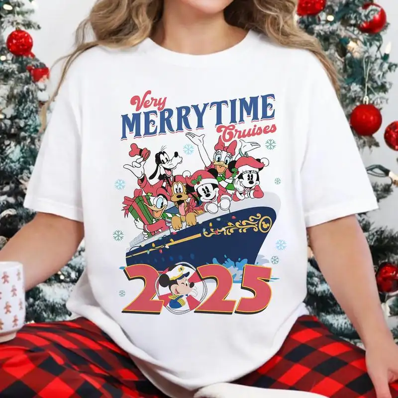 Disneyland Very Merrytime Cruises 2025 Shirt Mickey And Friends Christmas Tee Disneyland Christmas Tee Family Christmas Cruise Vacation Tee