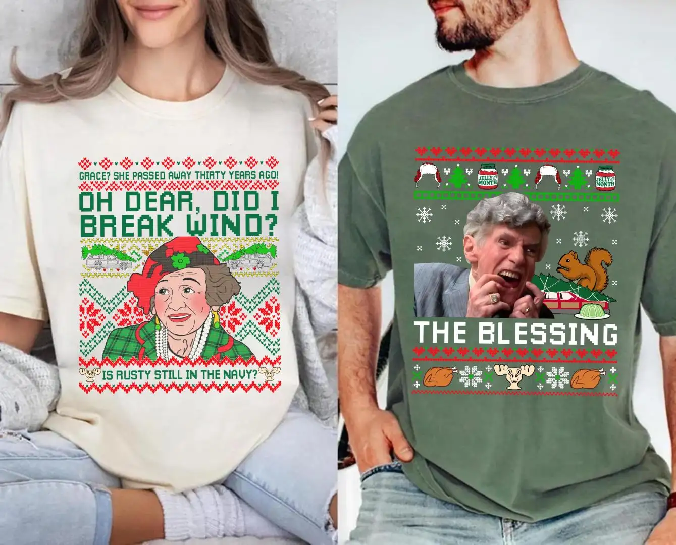 The Blessing Uncle Lewis Aunt Bethany Christmas Shirt, National Lampoon Christmas Vacation Shirt, Couple Matching Christmas Sweatshirt
