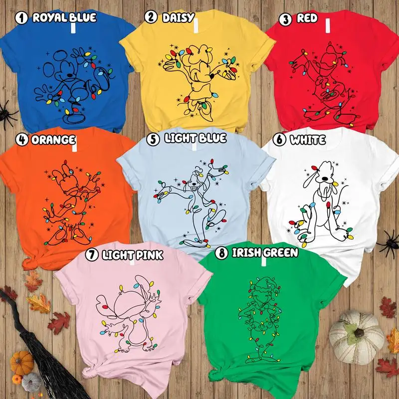 Mickey and Friends Christmas Shirt, Disneyland Xmas Family Trip Shirt, Mickey Very Merry Xmas Holiday Sweatshirt, Christmas Lights T-Shirt