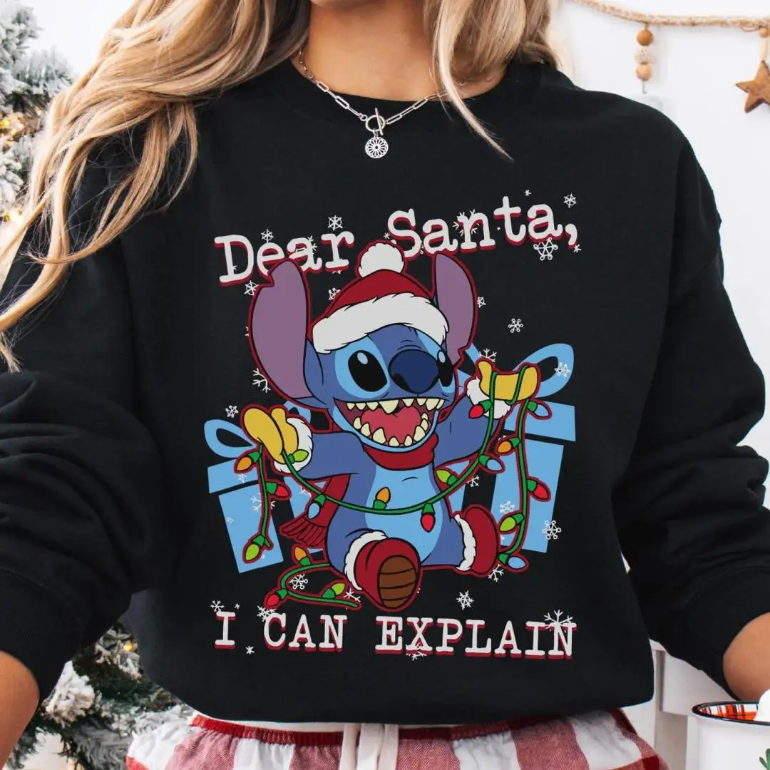 Dear Santa I Can Explain Stitch Christmas Shirt, Disney Stitch Christmas Sweatshirt, Dear Santa Shirt, Merry Stitchmas Sweater