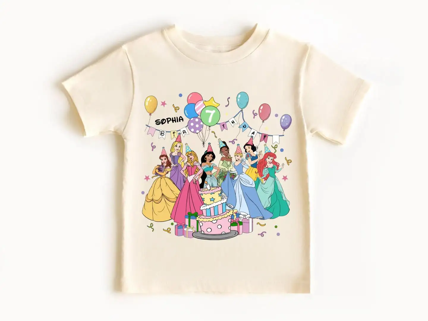 Custom Princess Birthday Shirt for Kids Disney Trip