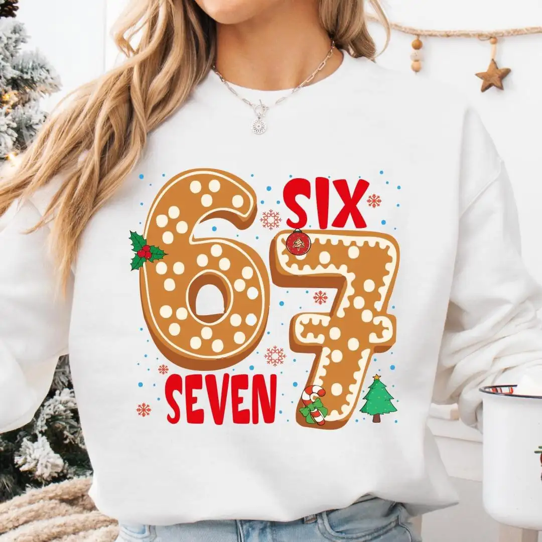 Christmas Cookies 6 7 Shirt, Gingerbread 6 7 Tee, 6 7 Meme Sweatshirt, Six Seven Christmas Tee, Winter Holiday Six Seven Hoodie