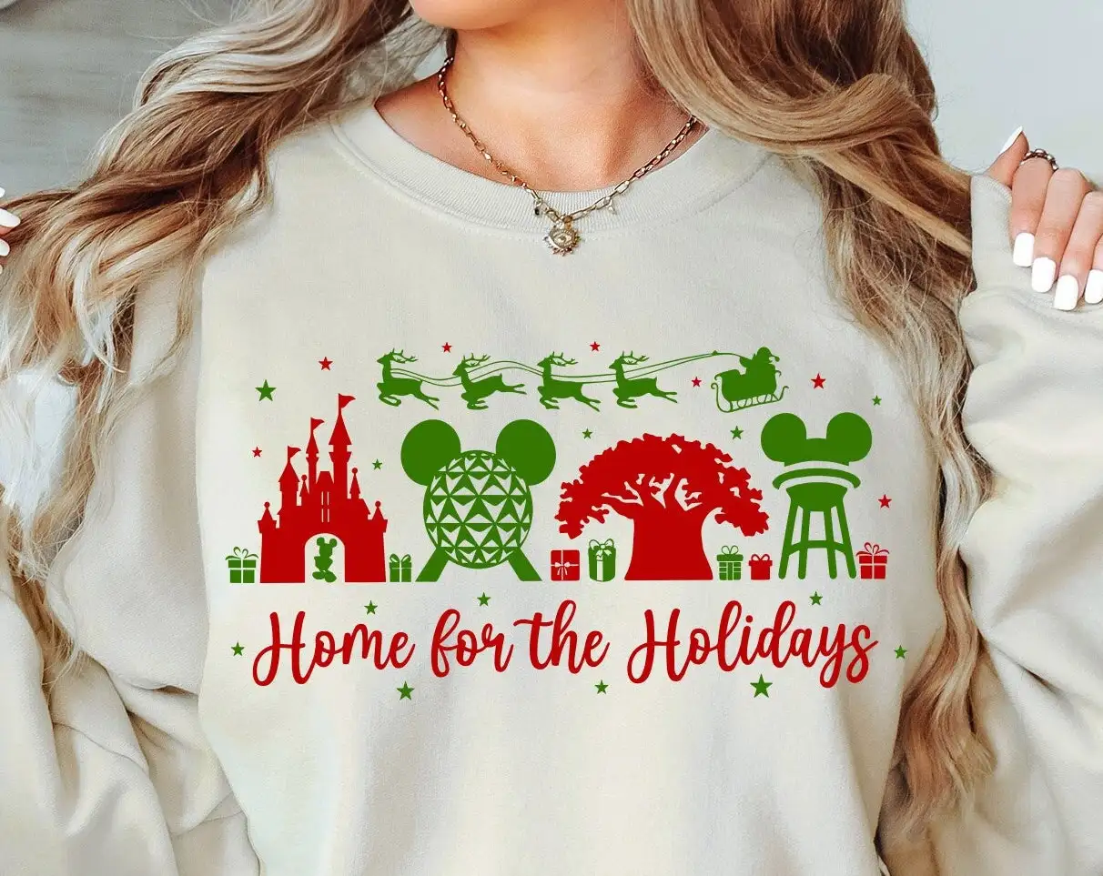 Disney Epcot Christmas Shirt, Christmas Family Sweatshirt, Home For Holidays Tee, Disney Family Christmas Shirt, Disney World Christmas
