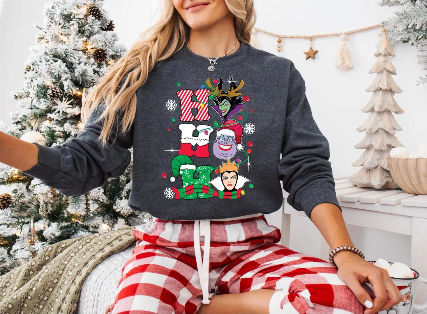Disney Villains Christmas Shirt, Ho Ho Ho Christmas Tee, Christmas Maleficent Ursula Evil Queen X-mas Shirt, Bad Witches Christmas Sweater