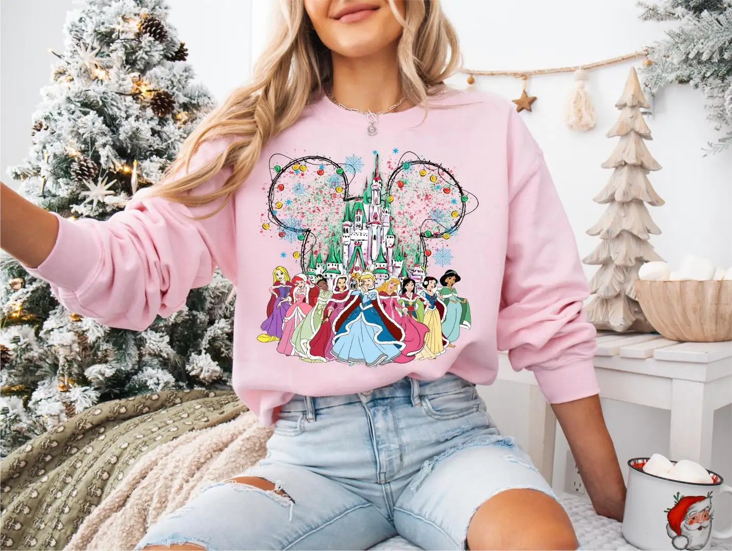 Disney Princess Christmas Sweatshirt, Disney Kids Holiday Shirt, Elsa Anna Christmas Tee, Girls Disney Trip Shirt, Disney Girl Christmas Tee