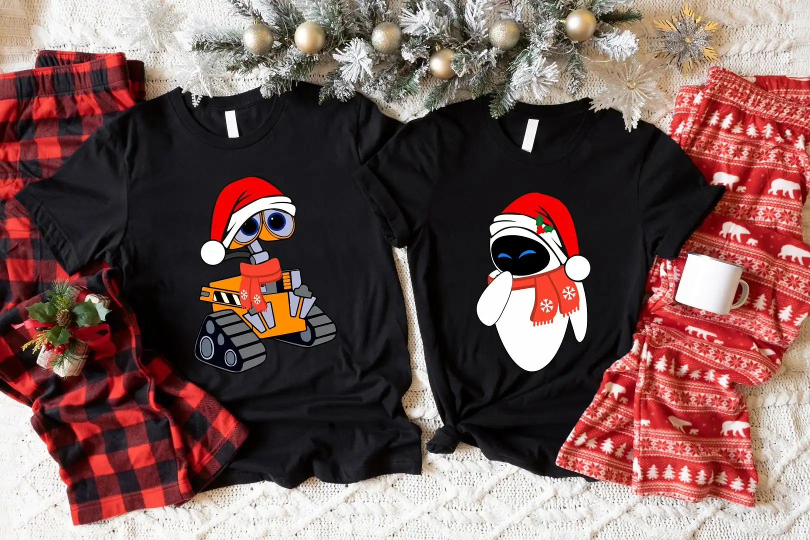 Wall E and Eve Christmas Shirt, Wall E Christmas Shirt, Couple Christmas Party Shirt, Disneyland Matching Christmas Shirt