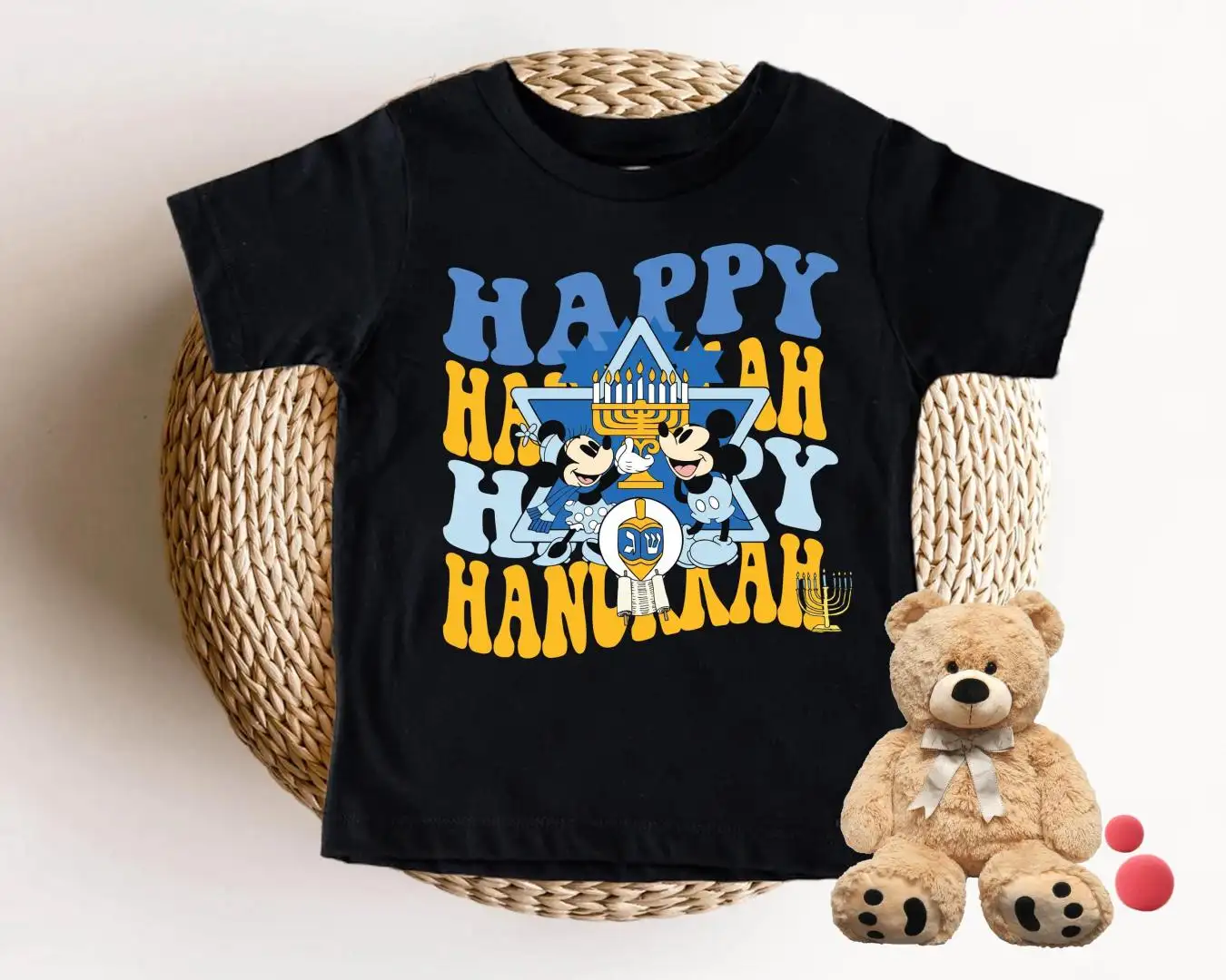 Disney Happy Hanukkah Shirt, Jewish Christmas Shirt, Menorah Festival, Mickey Mouse Happy Hanukkah Tee, Chanukah Shirt, Jewish Holiday Shirt
