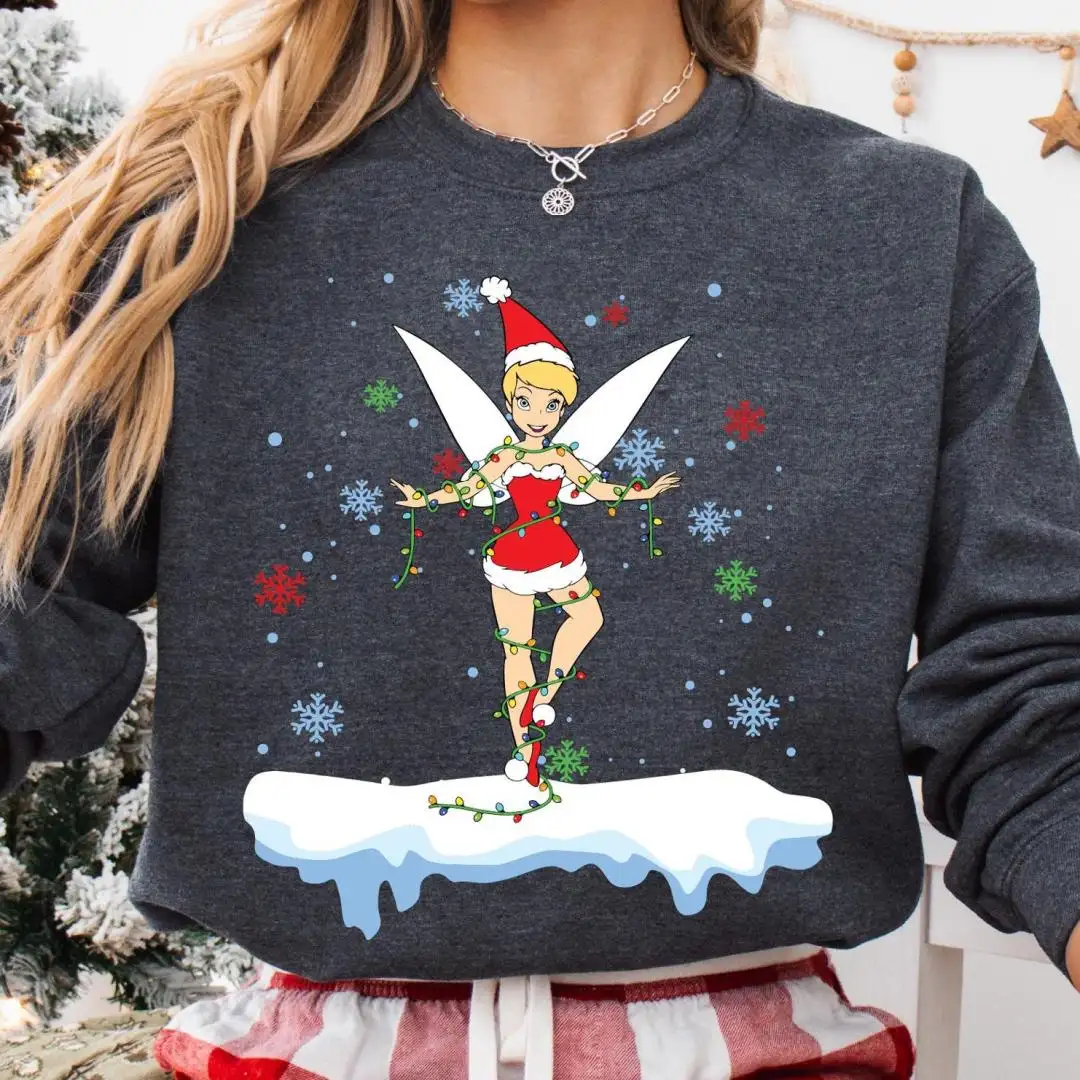 Tinkerbell Christmas Sweatshirt, Disney Princess Christmas Shirt, Tinkerbell Neverland Christmas Sweater, Tinkerbell Santa Christmas Tee