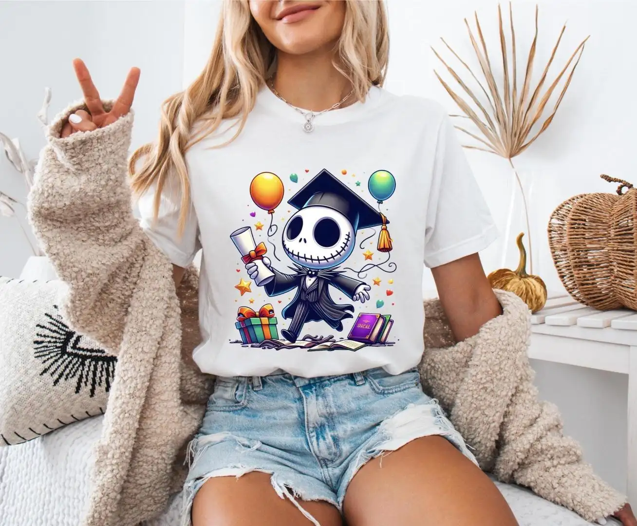 Skeleton Graduation T-shirt, Graduation Shirt, Senior Jack Skellington Tee, The Nightmare Before Christmas Sweater, Senior Class 2026 Shirt