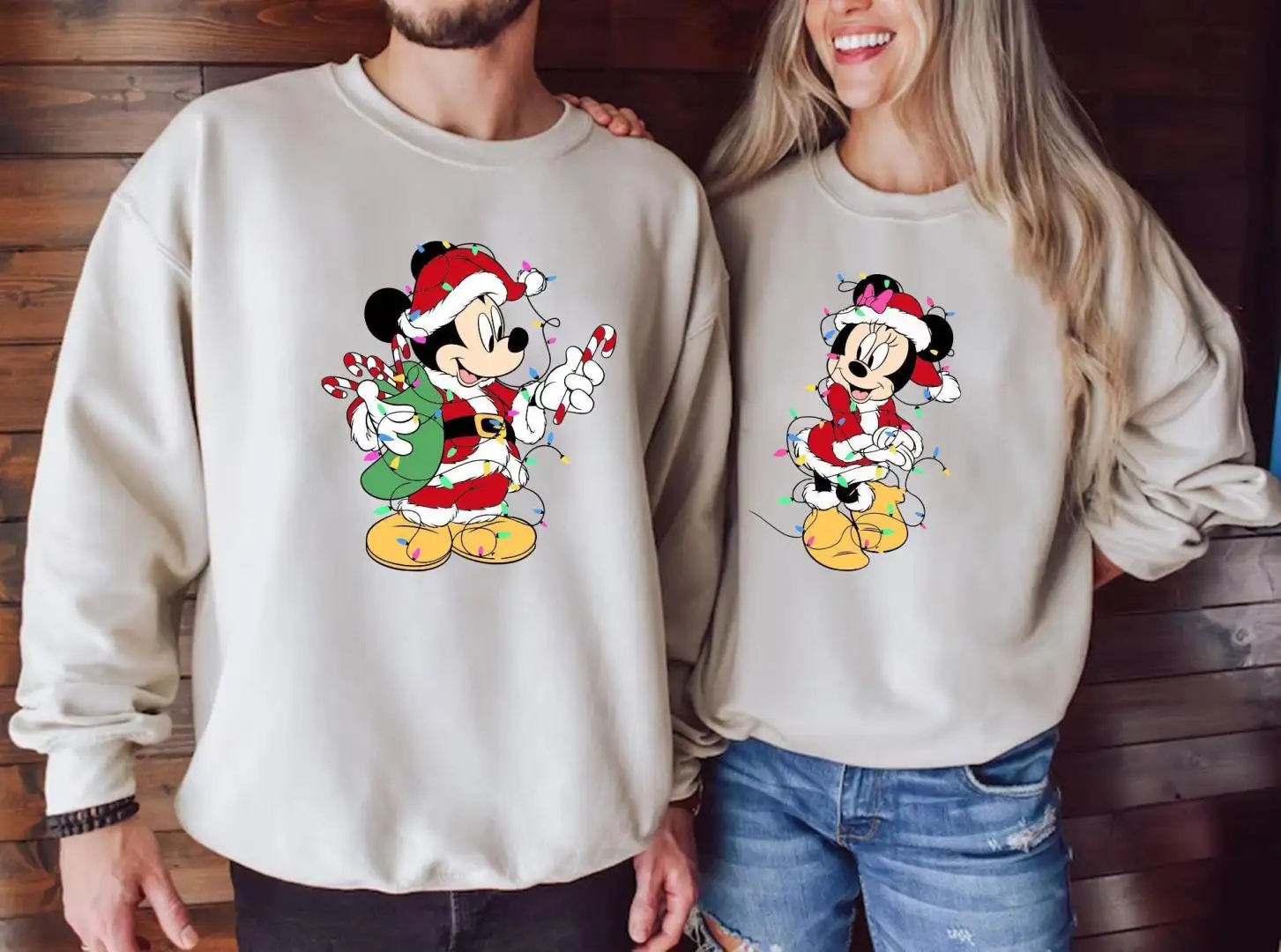 Disney Mickey Minnie Christmas Shirt, Christmas Couples Sweatshirt, Disney Family Christmas Tee, Disneyland Christmas Trip Hoodie