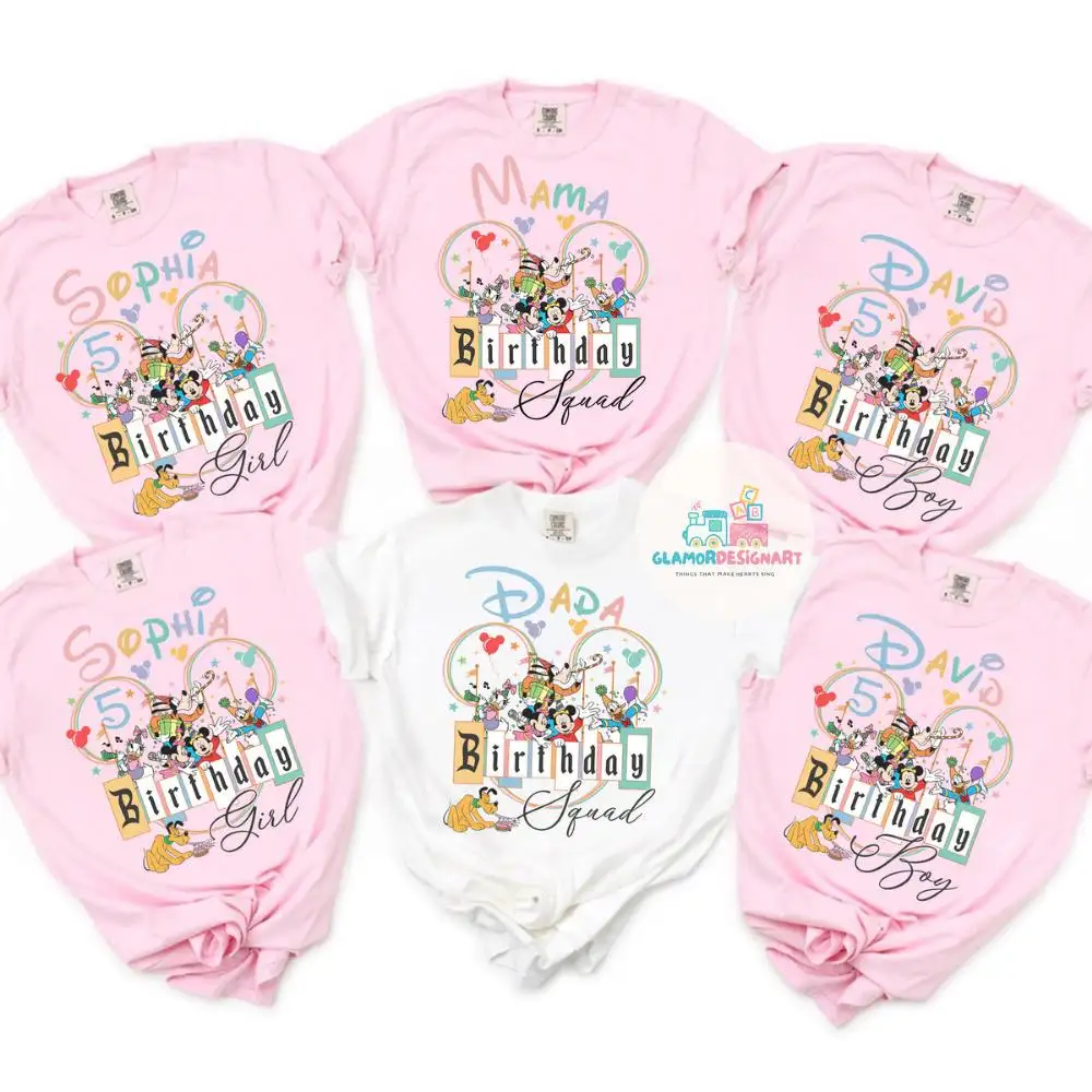 Personalized Disney Birthday Shirt for Girls Mickey And Friends