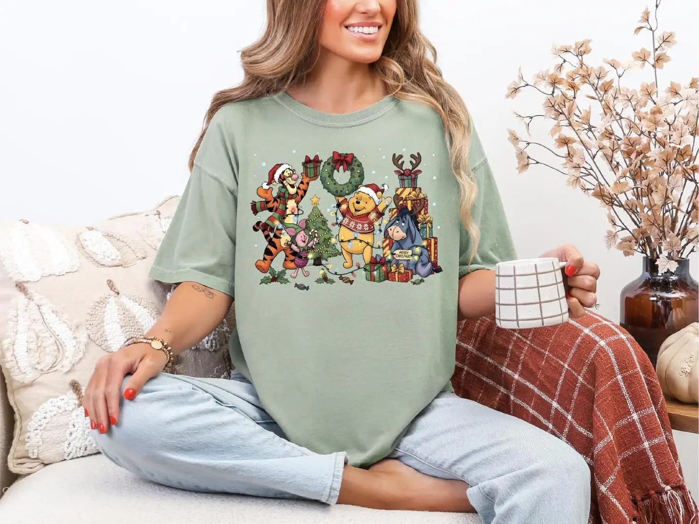Comfort Colors® Christmas Winnie The Pooh Shirt, Disneyland Winter Trip Tee, Pooh Tigger Piglet Eeyore, Disney Pooh & Friends Christmas Tee