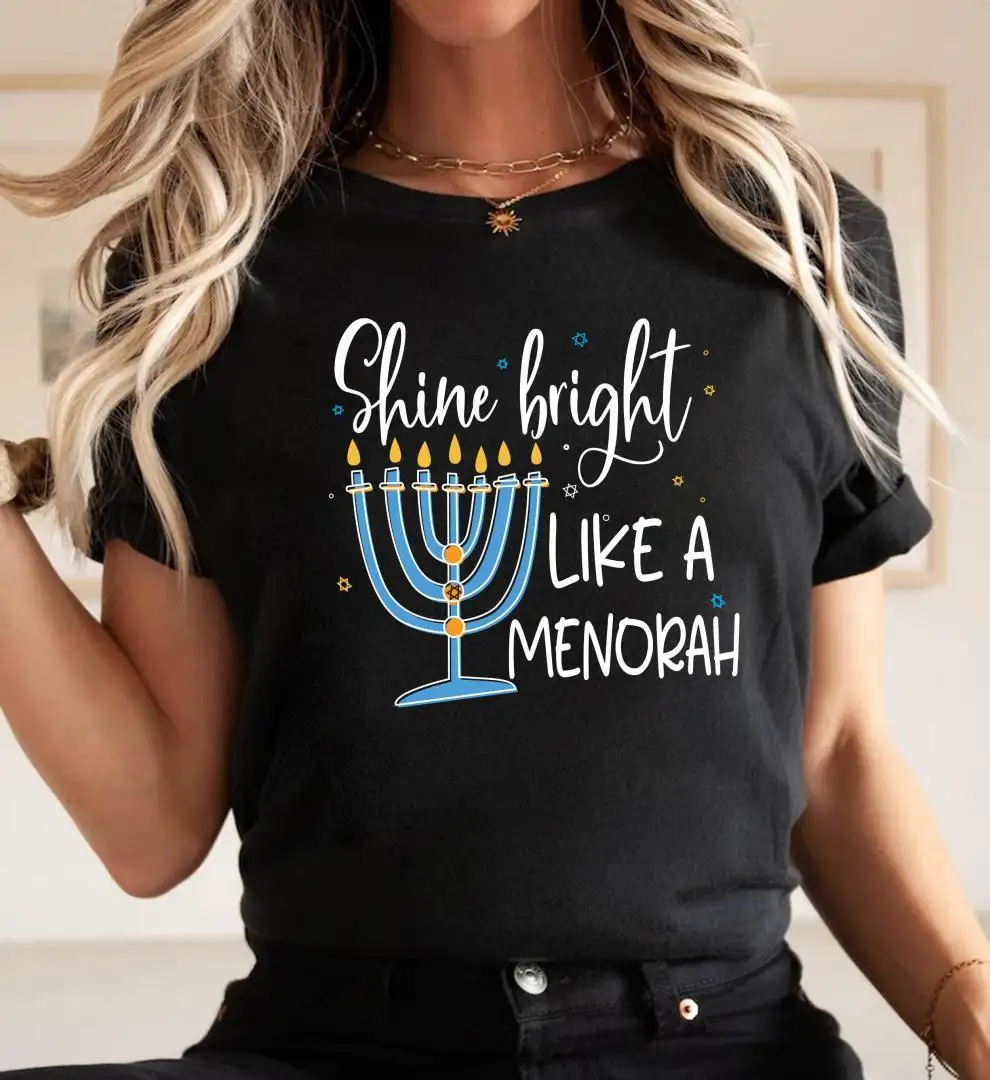 Happy Hanukkah Shirt, Jewish Christmas Sweater, Festival of Lights Shirt, Jewish Holiday Sweatshirt, Hanukkah Menorah Shirt, Chanukah Shirt