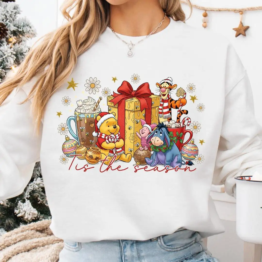 Tis The Season Winnie The Pooh Shirt, Pooh & Co Christmas Sweater, Disney Very Merry Christmas Hoodie, Disneyland Family Christmas Trip Tee