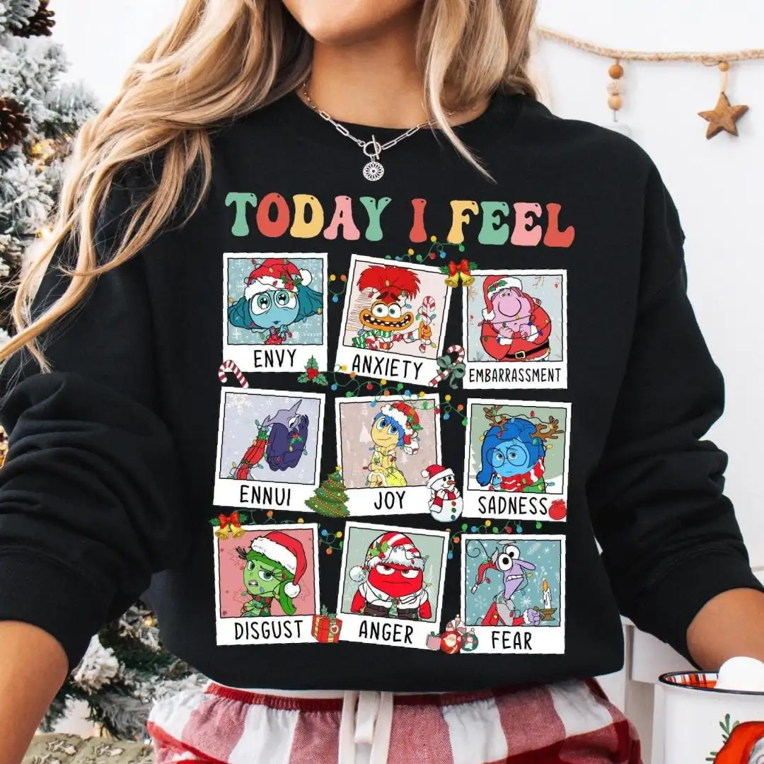 Today I Feel Sweatshirt, Disneyland Trip Shirt, Inside Out Christmas Party Shirt, Inside Out Xmas Matching Shirt, Inside Out Christmas Shirt