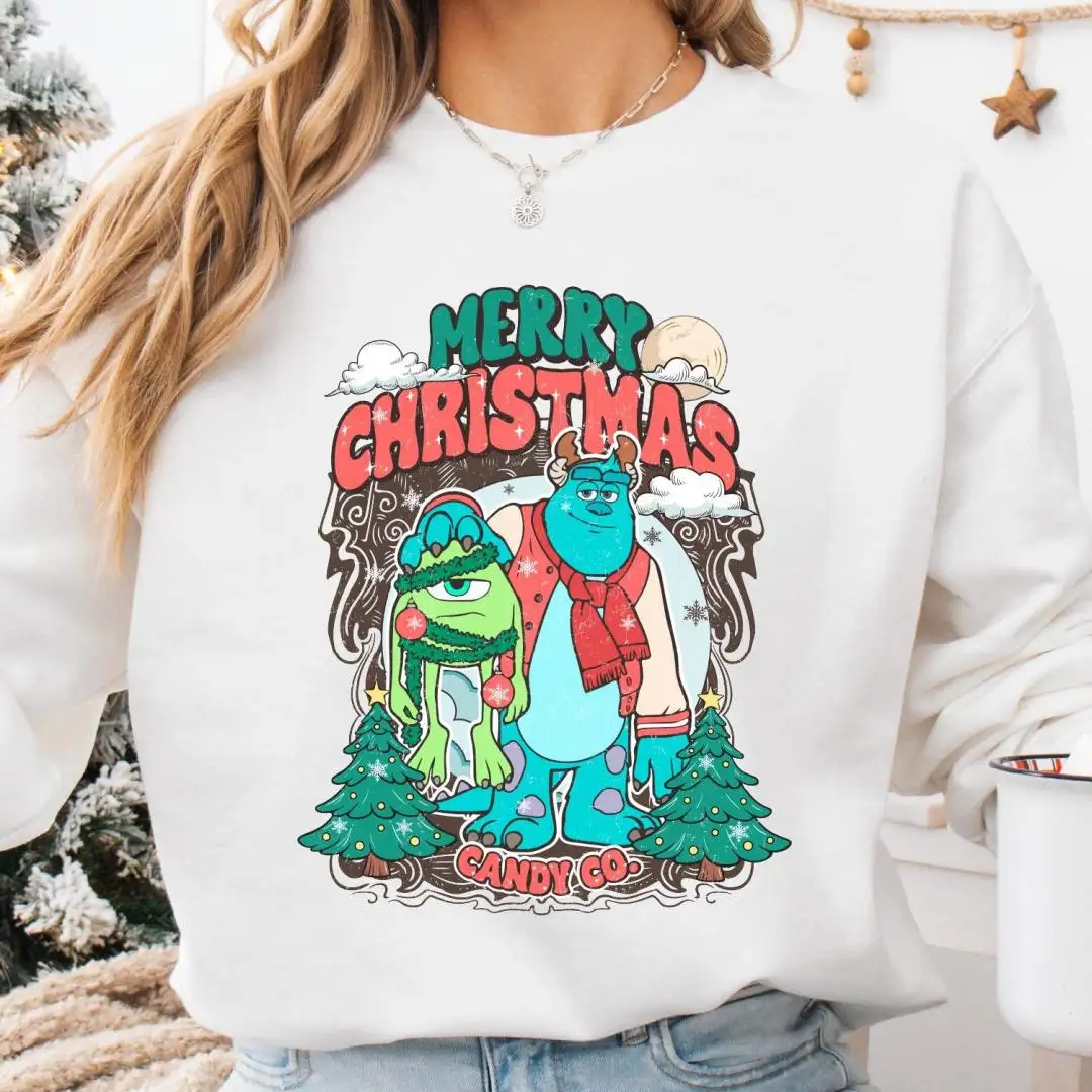 Merry Christmas Monsters Inc Shirt, Christmas Tree Sweater, Monsters Inc Candy Co Hoodie, Disneyland Chrtistmas, Disney Mike And Sulley Tee