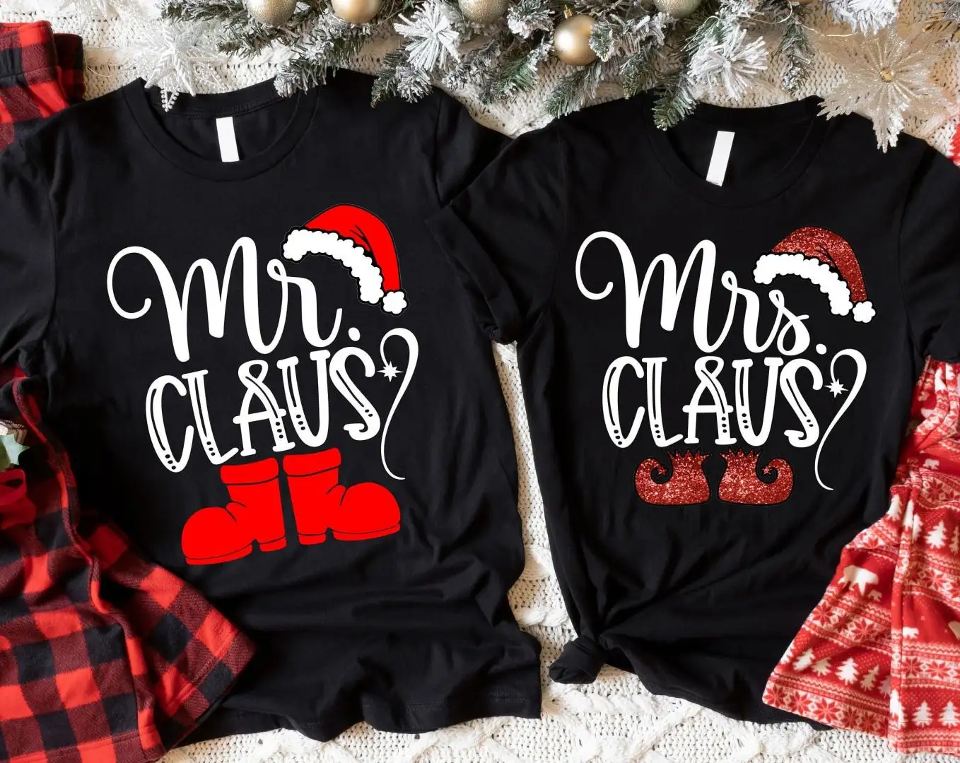 Mrs. Claus & Mr. Claus Couples Santa Shirt, Mr And Mrs Matching Christmas Sweater, Merry Christmas Sweatshirt, Christmas Couple Shirt