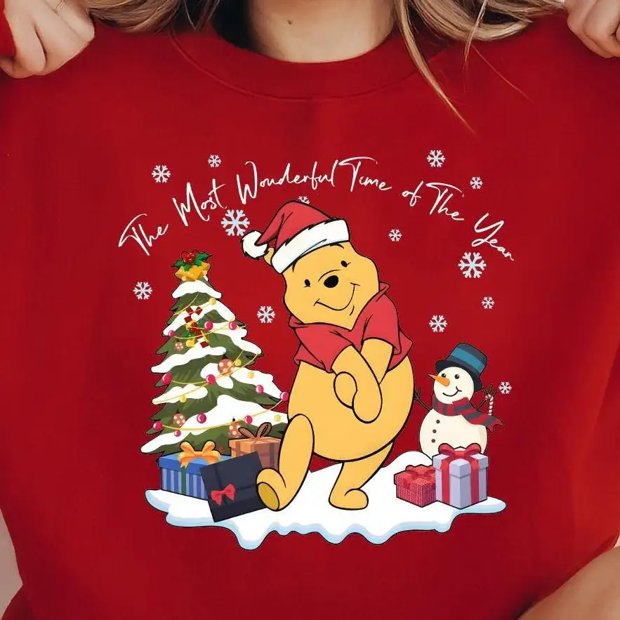 Winnie the Pooh Christmas Shirt, Disney Holiday Tee, Christmas Shirt, The Most Wonderful Time Of The Year, Disney Christmas Sweatshirt