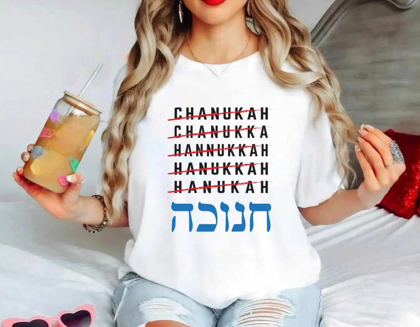 Hanukkah Hebrew Shirt, Menorah Festival of Light, Happy Hanukkah Kids Tee, Chanukah Shirt, Jewish Christmas Shirt, Jewish Holiday Shirt