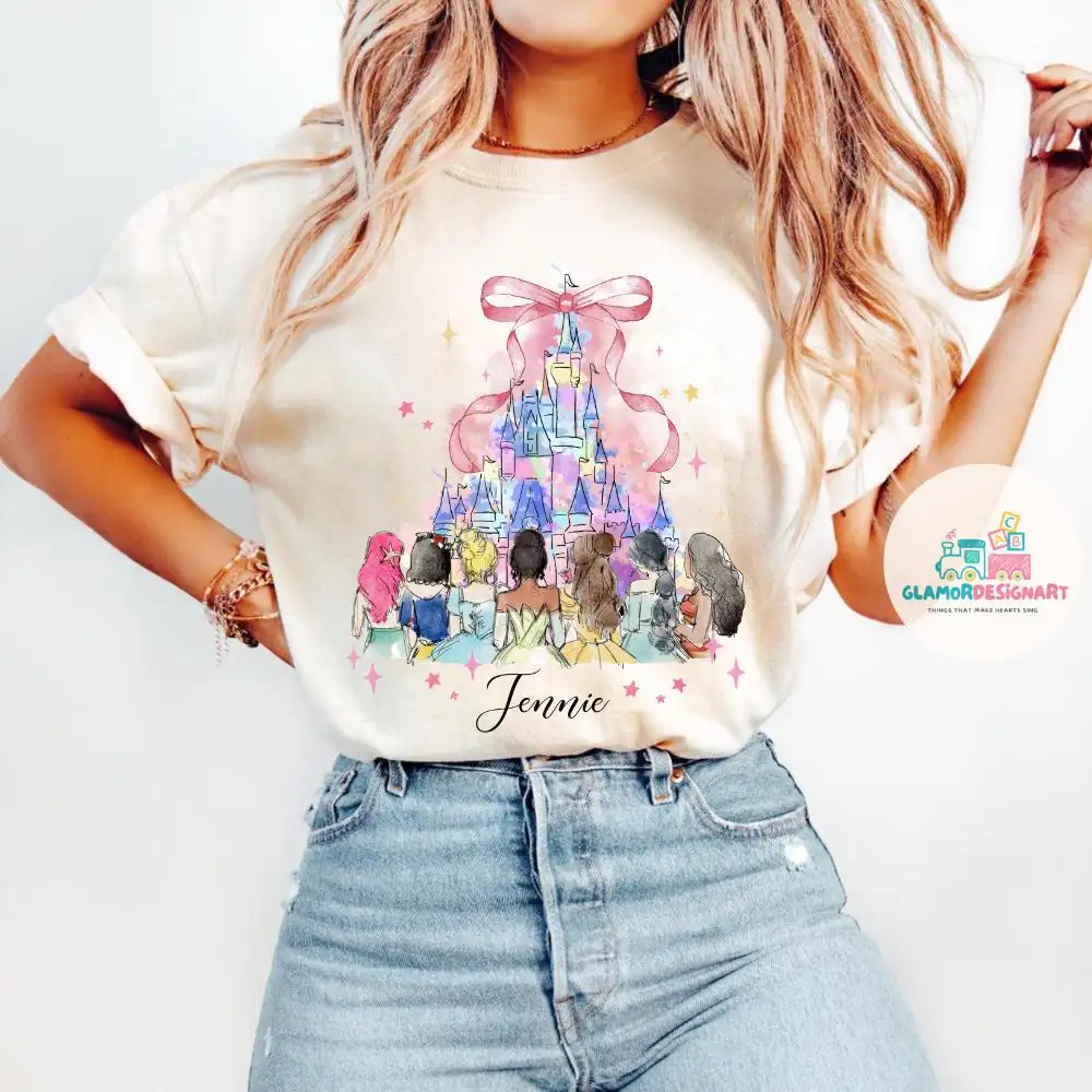 Disney Princess Watercolor Bow Shirt for Women