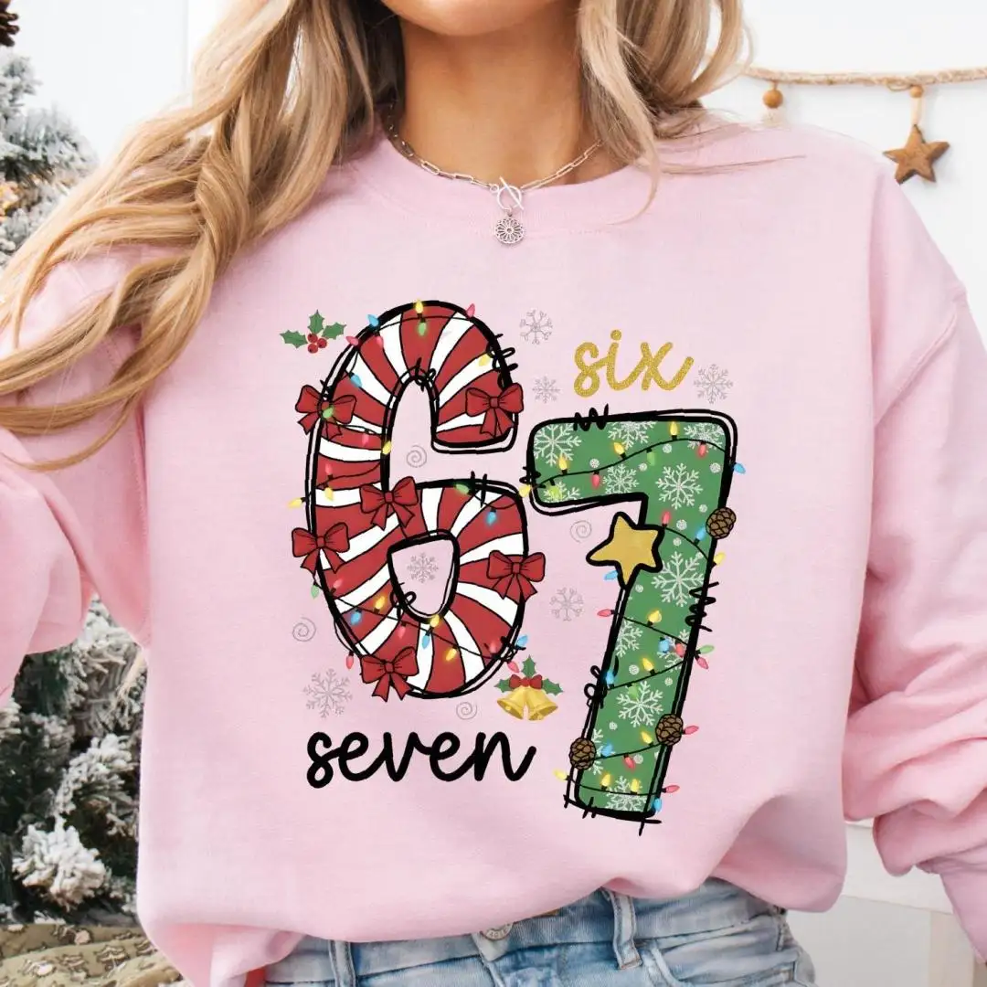 Christmas 6 7 Shirt, Six Seven Christmas Tee, Xmas Vibes 6 7 Shirt, 6 7 Meme Sweatshirt, Winter Holiday Six Seven Hoodie