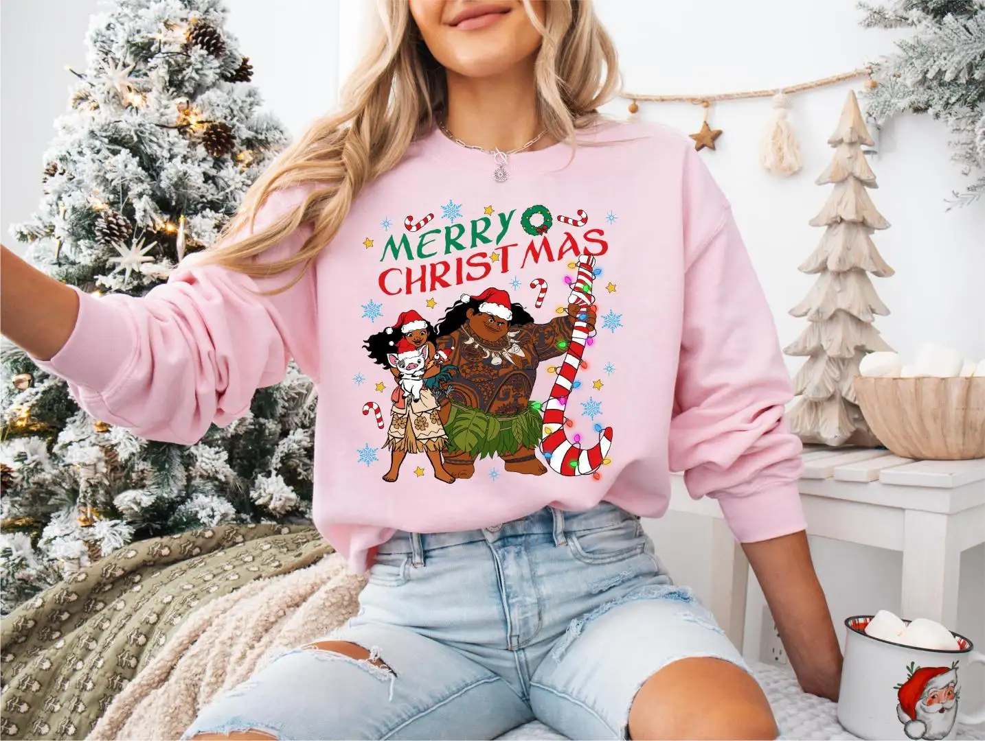 Disney Moana Merry Christmas Shirt, Disney Holiday Tee, Maui Moana Pua Hei Hei Sweatshirt, Disneyland Very Merry Christmas Party Shirt
